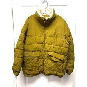 Universal Threads Green Puffer Coat Fleece Collar Winter Jacket Women’s Size XXL